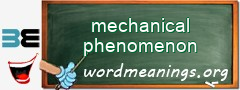 WordMeaning blackboard for mechanical phenomenon